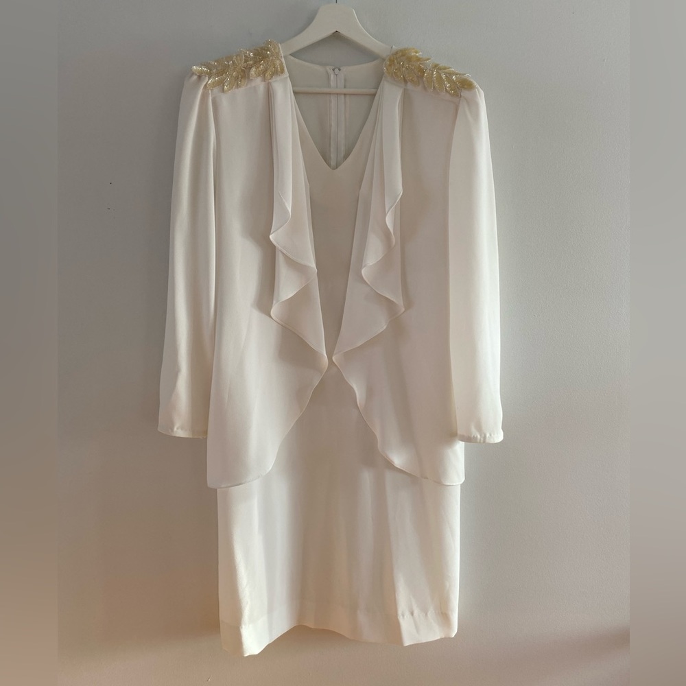 70s The French Fact creamy white dress